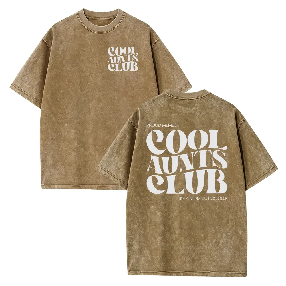 Cool Aunt Printed T-Shirt – Soft Washed Cotton, Great Gift for Sisters & Aunts