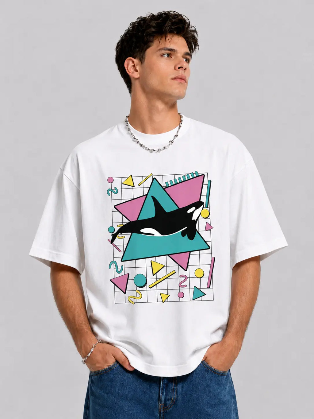 Orca Killer Whale Vintage 90s Retro 1990s Aesthetic Vibes T-Shirt