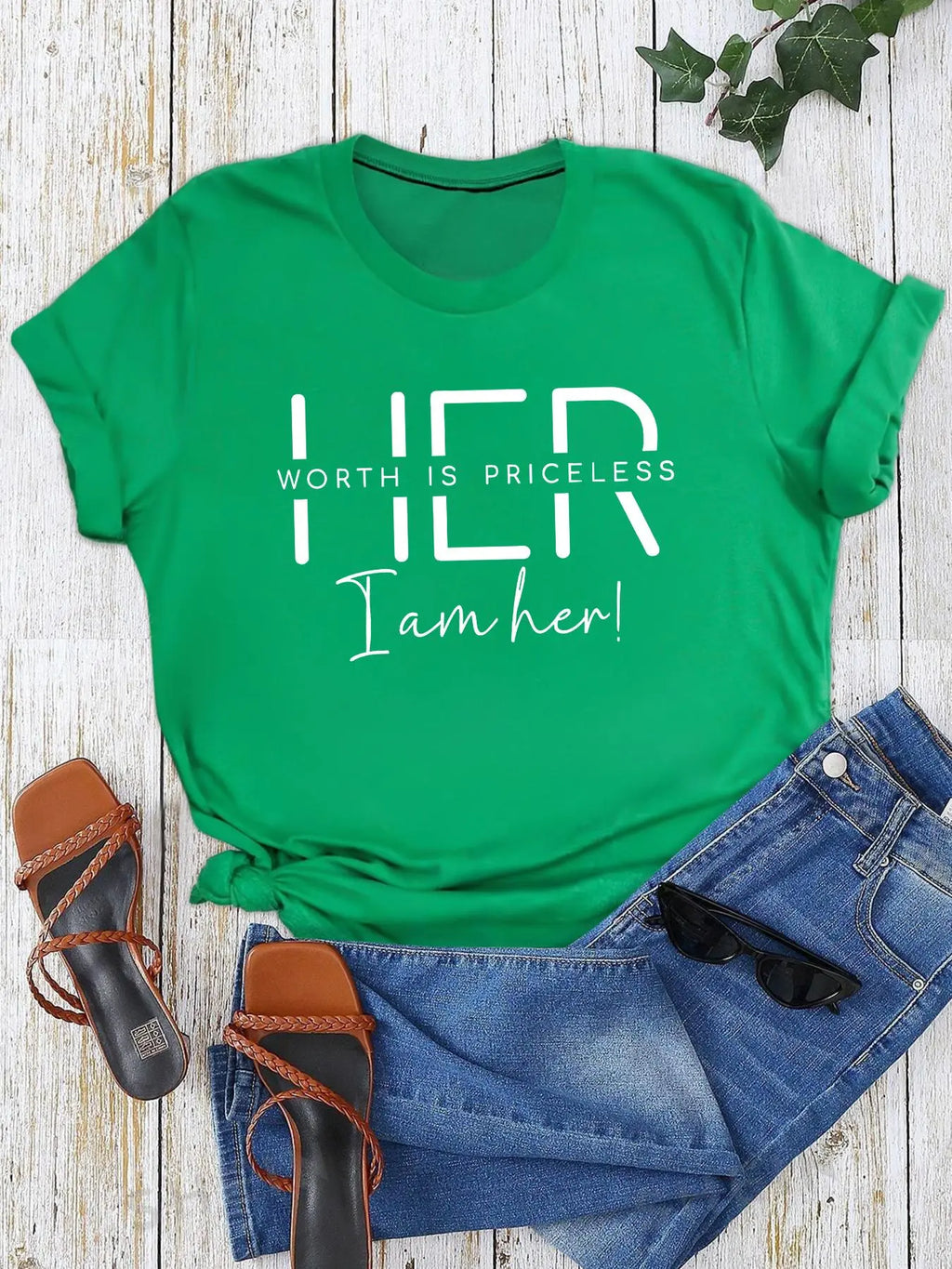Women's Letter Print Round Neck Tee, Womenswear, Casual Short Sleeve Crew Neck T-Shirt for Summer, Fashion Women's Top for Daily Wear, Casual Tops