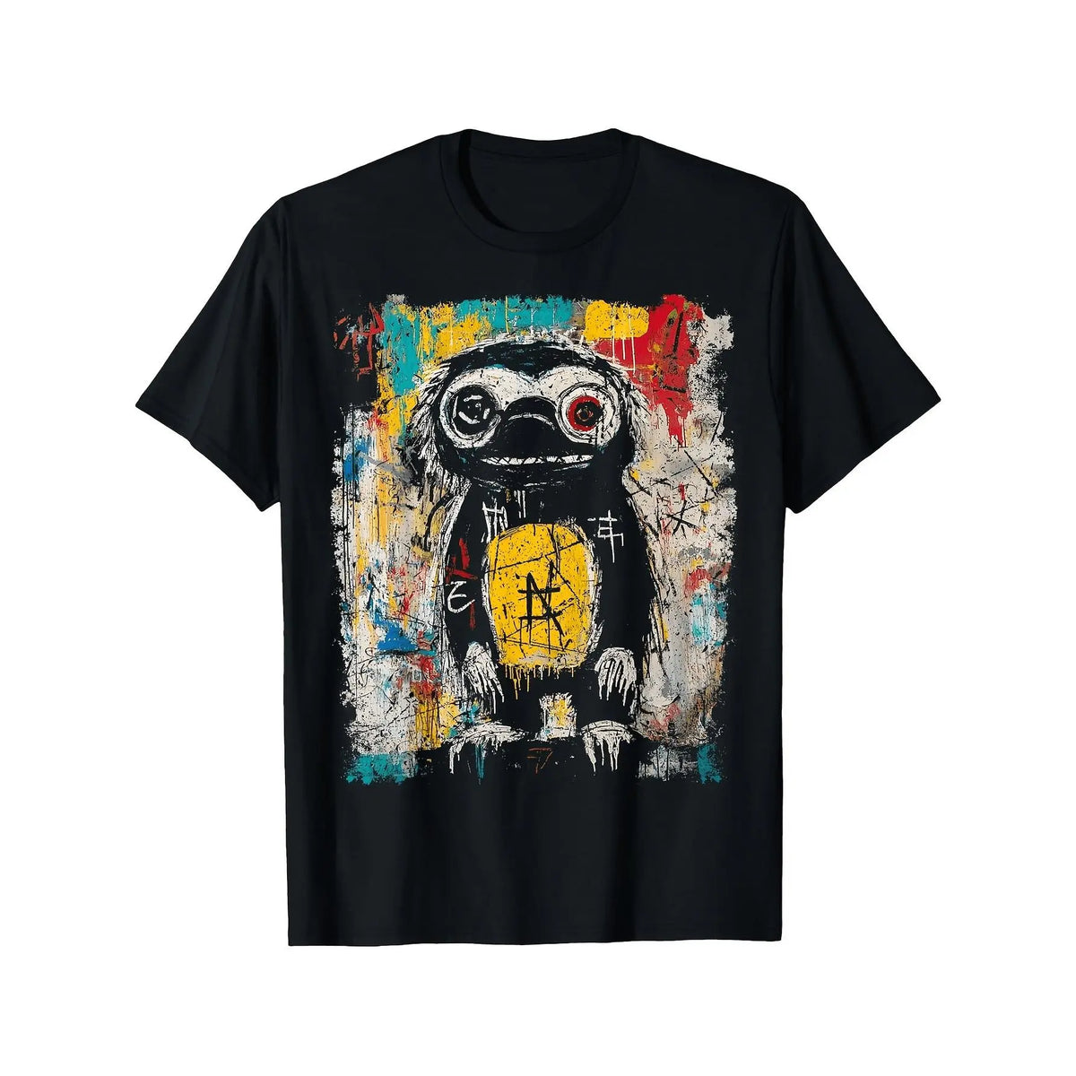 T-Shirt Featuring a Sloth in a 90S Graffiti Pop Art Style