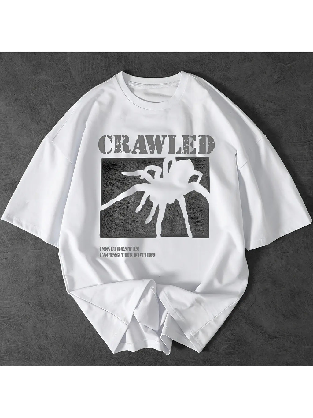 Men's Summer Vintage Spiderweb Print Cropped Casual T-Shirt, Dark Style