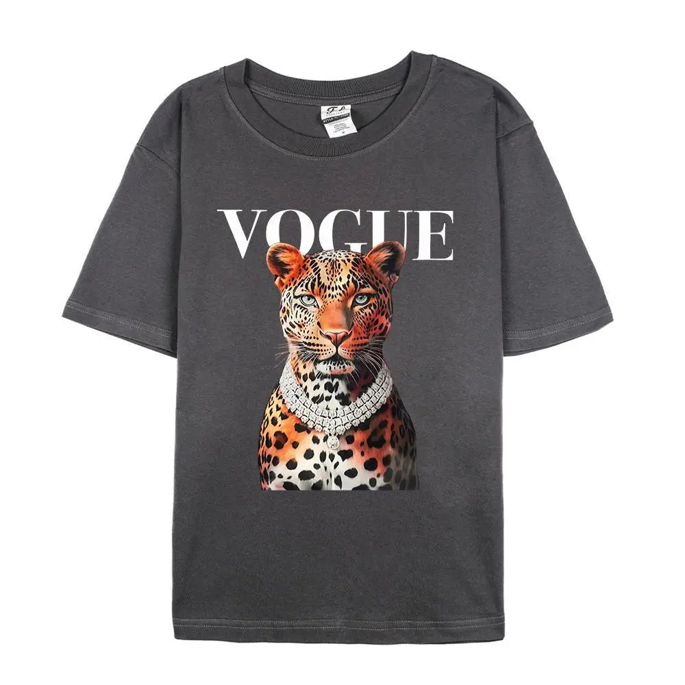 Fashion Leopard Graphic Tee Tshirt   Casual Womenswear Streetwear