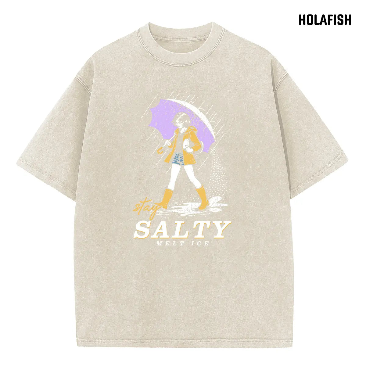 Holafish Women's Vintage Acid Wash Graphic Tee, Soft Cotton Short Sleeve Top, Casual Relaxed Fit Crewneck for Layering, Jeans