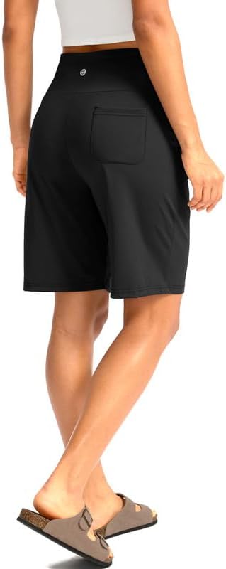 G Gradual Women's Bermuda Long Shorts with Pockets 9"/7"/5" High Waisted Shorts for Women Walking Athletic Workout
