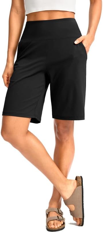 G Gradual Women's Bermuda Long Shorts with Pockets 9"/7"/5" High Waisted Shorts for Women Walking Athletic Workout