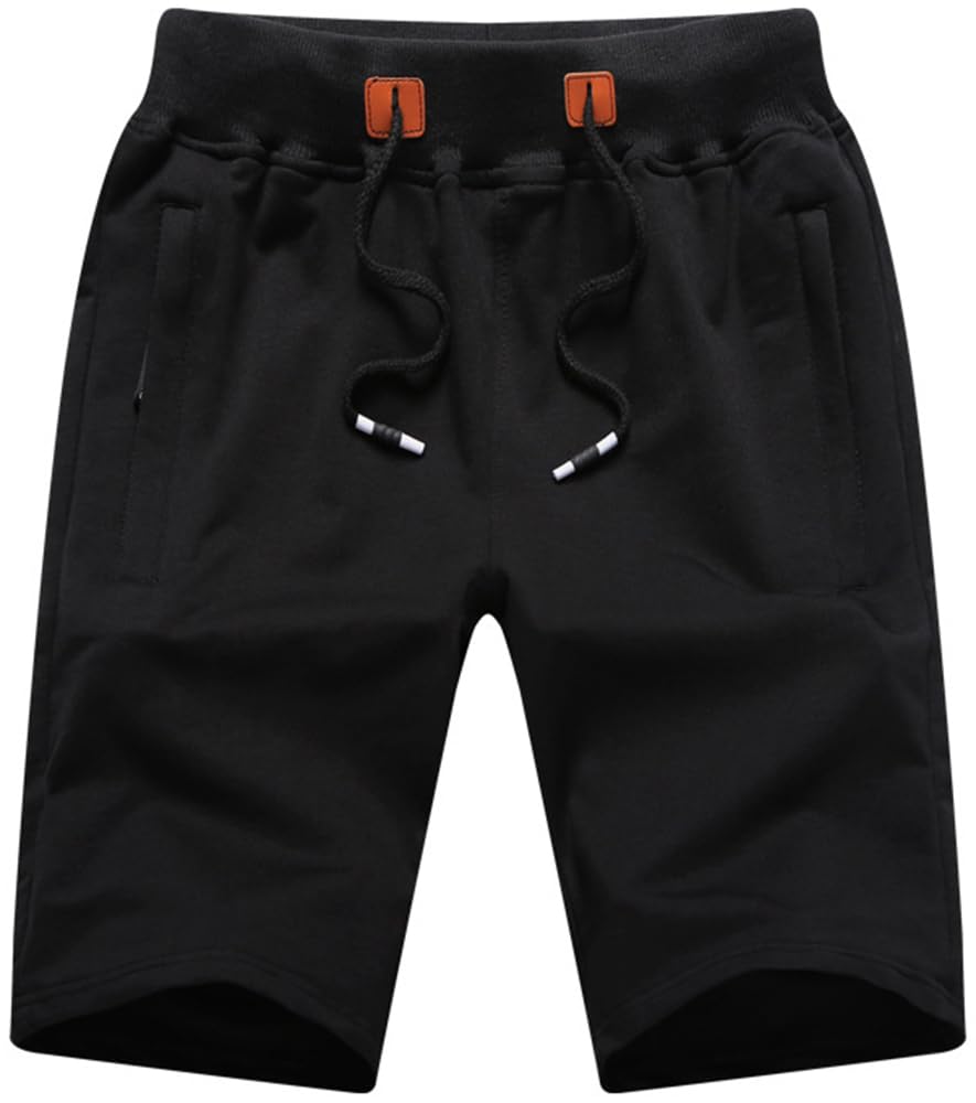 QPNGRP Mens Shorts Casual Drawstring Zipper Pockets Elastic Waist