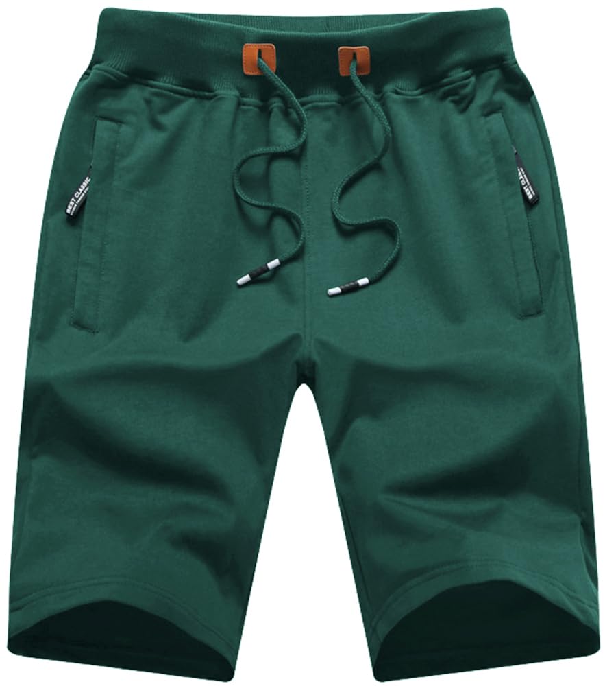 QPNGRP Mens Shorts Casual Drawstring Zipper Pockets Elastic Waist