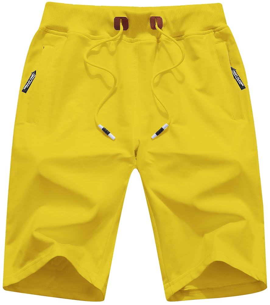 QPNGRP Mens Shorts Casual Drawstring Zipper Pockets Elastic Waist