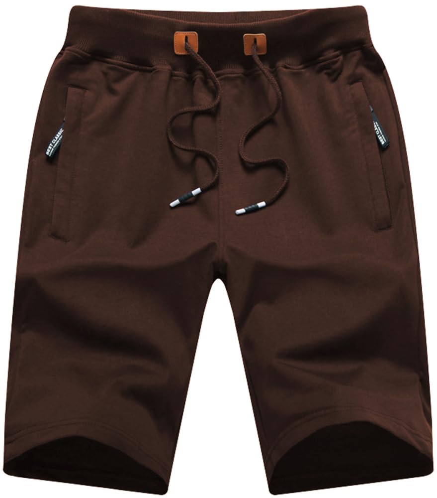 QPNGRP Mens Shorts Casual Drawstring Zipper Pockets Elastic Waist