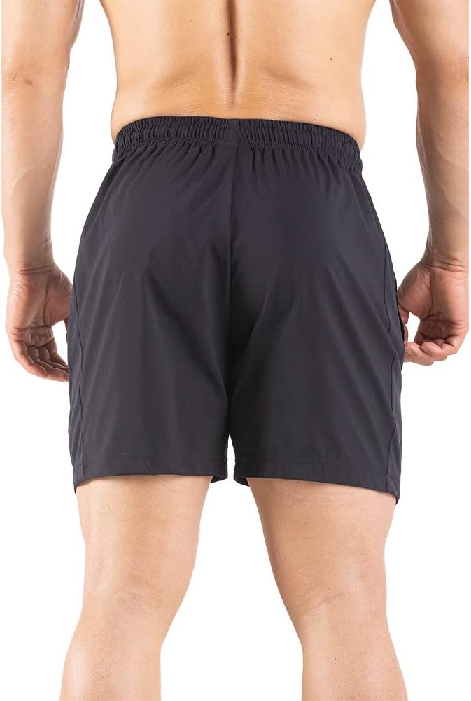 Gaglg Men's 5" Running Shorts 2 Pack Quick Dry Athletic Workout Gym Shorts with Zipper Pockets