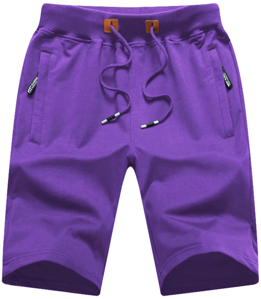 QPNGRP Mens Shorts Casual Drawstring Zipper Pockets Elastic Waist