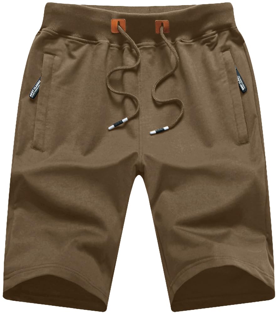 QPNGRP Mens Shorts Casual Drawstring Zipper Pockets Elastic Waist