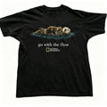[Sale off up to 50%25] Otter Go With The Flow Graphic T-Shirt Unisex Vintage Style Animal Lover Gift Cute Sea Otter Tee Nature Inspired Shirt