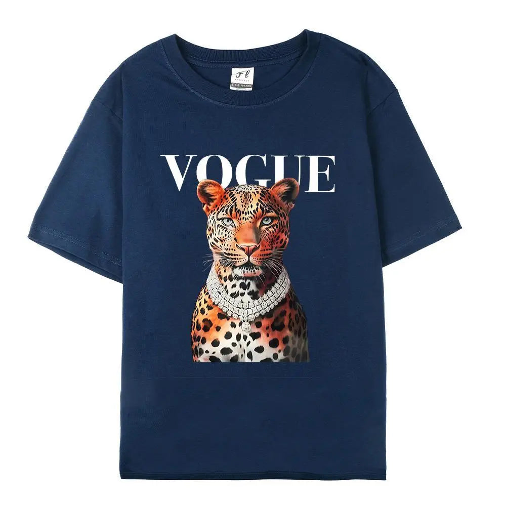 Fashion Leopard Graphic Tee Tshirt   Casual Womenswear Streetwear
