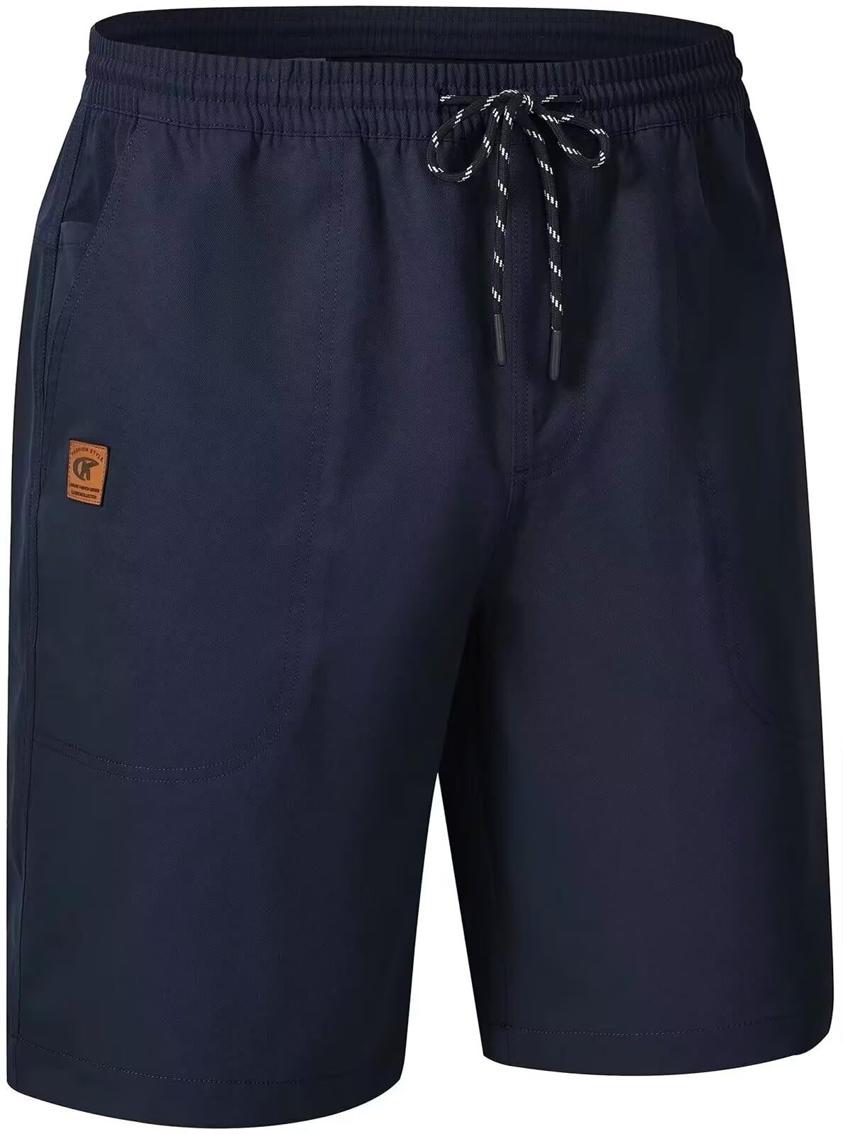 QPNGRP Men's Stretch Waist Casual Shorts with 5 Pockets Include 1 Zipper Pocket