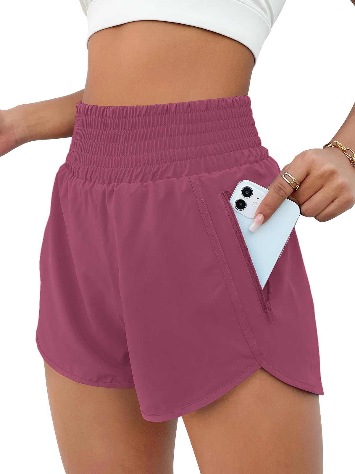 BMJL Women's Athletic Shorts High Waisted Running Short Pocket 2.5" Sporty Shorts Gym Workout Shorts