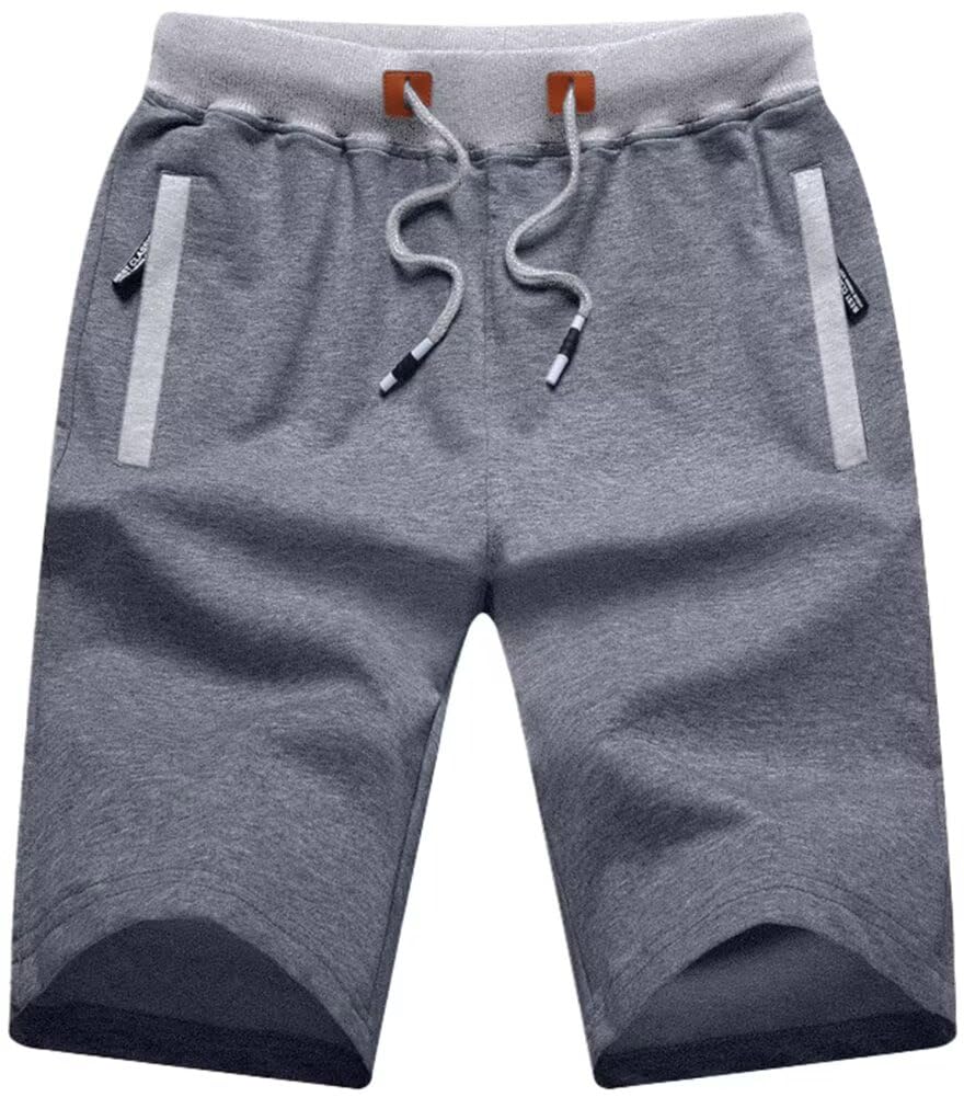QPNGRP Mens Shorts Casual Drawstring Zipper Pockets Elastic Waist