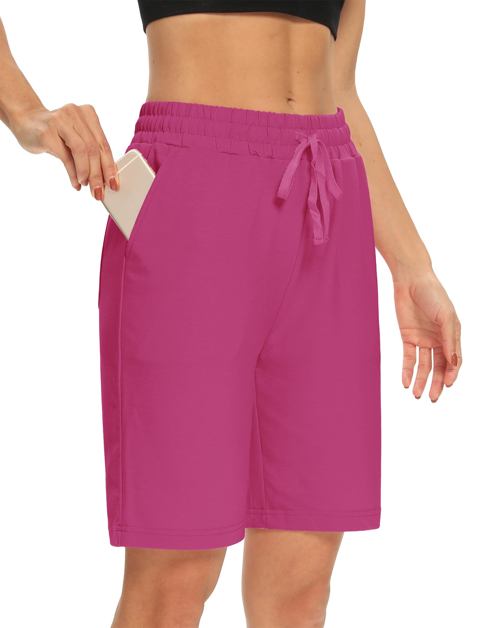 DIBAOLONG Womens Yoga Shorts Loose Drawstring Bermuda Shorts with Pockets | Elastic Waist, Comfy Lounge Fit, 3 Pockets