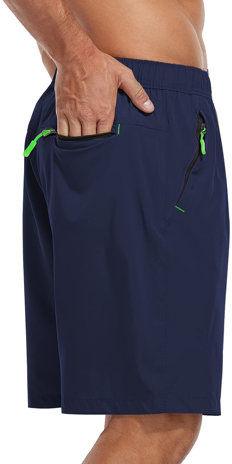 SPOSULEI Men's Athletic Hiking Shorts Water Resistant Quick-Dry Lightweight Outdoor Sweat Shorts with Zipper Pockets