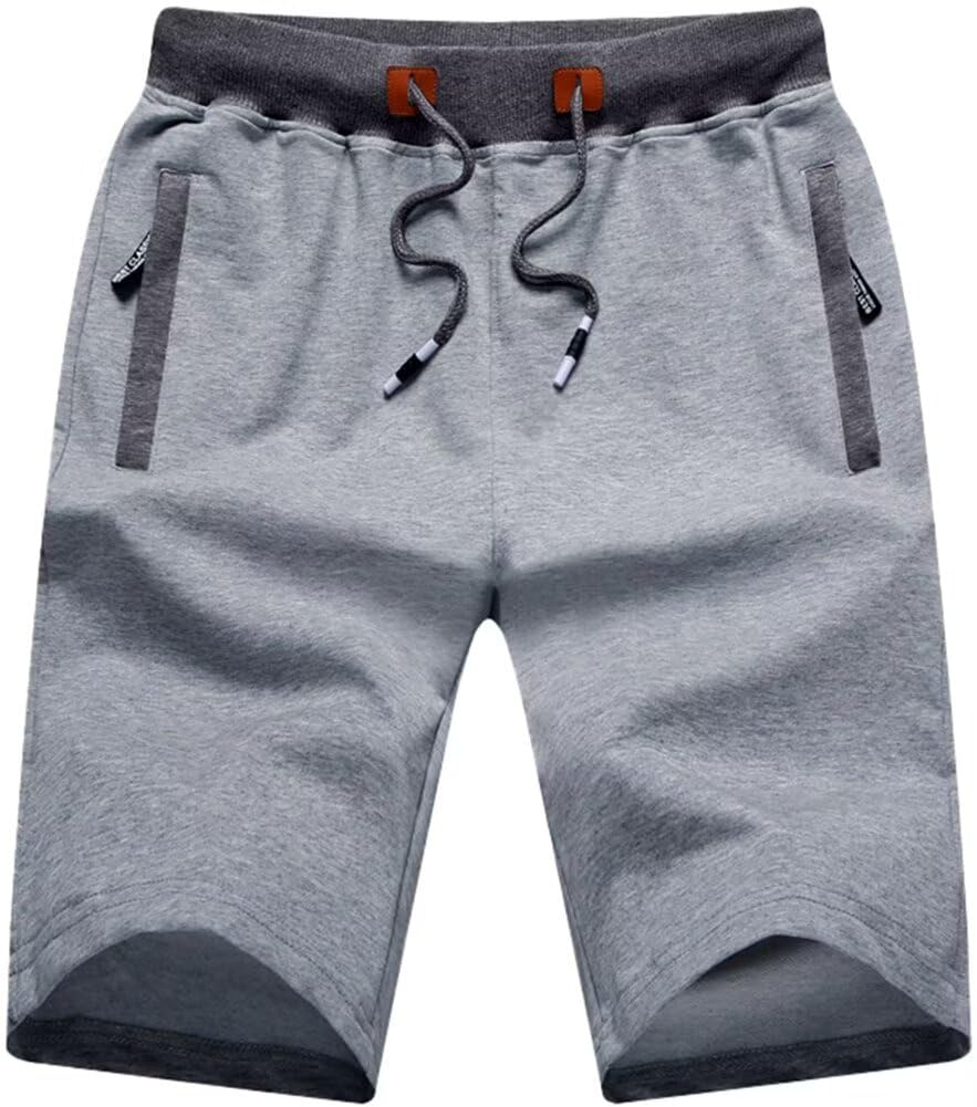 QPNGRP Mens Shorts Casual Drawstring Zipper Pockets Elastic Waist