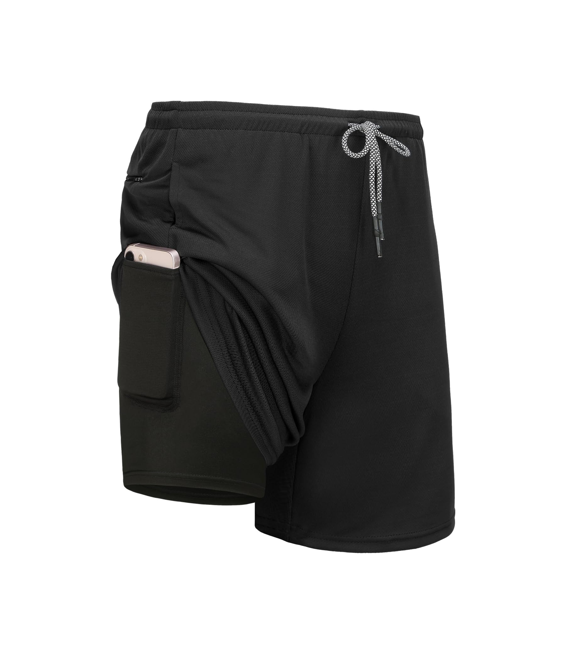 Kinglaman 4 Pack Mens 2 in 1 Running Workout Shorts with Liner, Gym Athletic Quick Dry Sport Shorts with Pockets