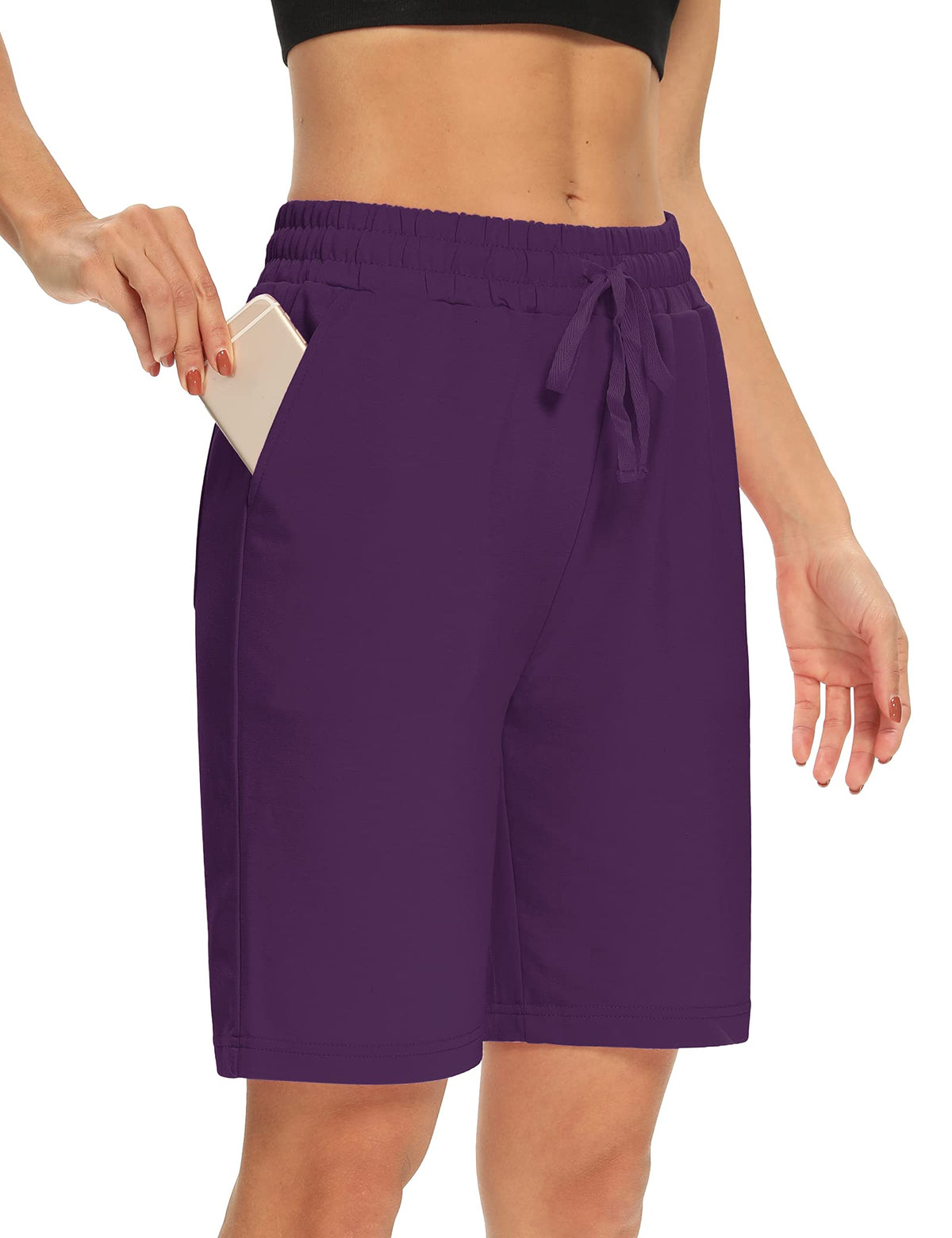 DIBAOLONG Womens Yoga Shorts Loose Drawstring Bermuda Shorts with Pockets | Elastic Waist, Comfy Lounge Fit, 3 Pockets