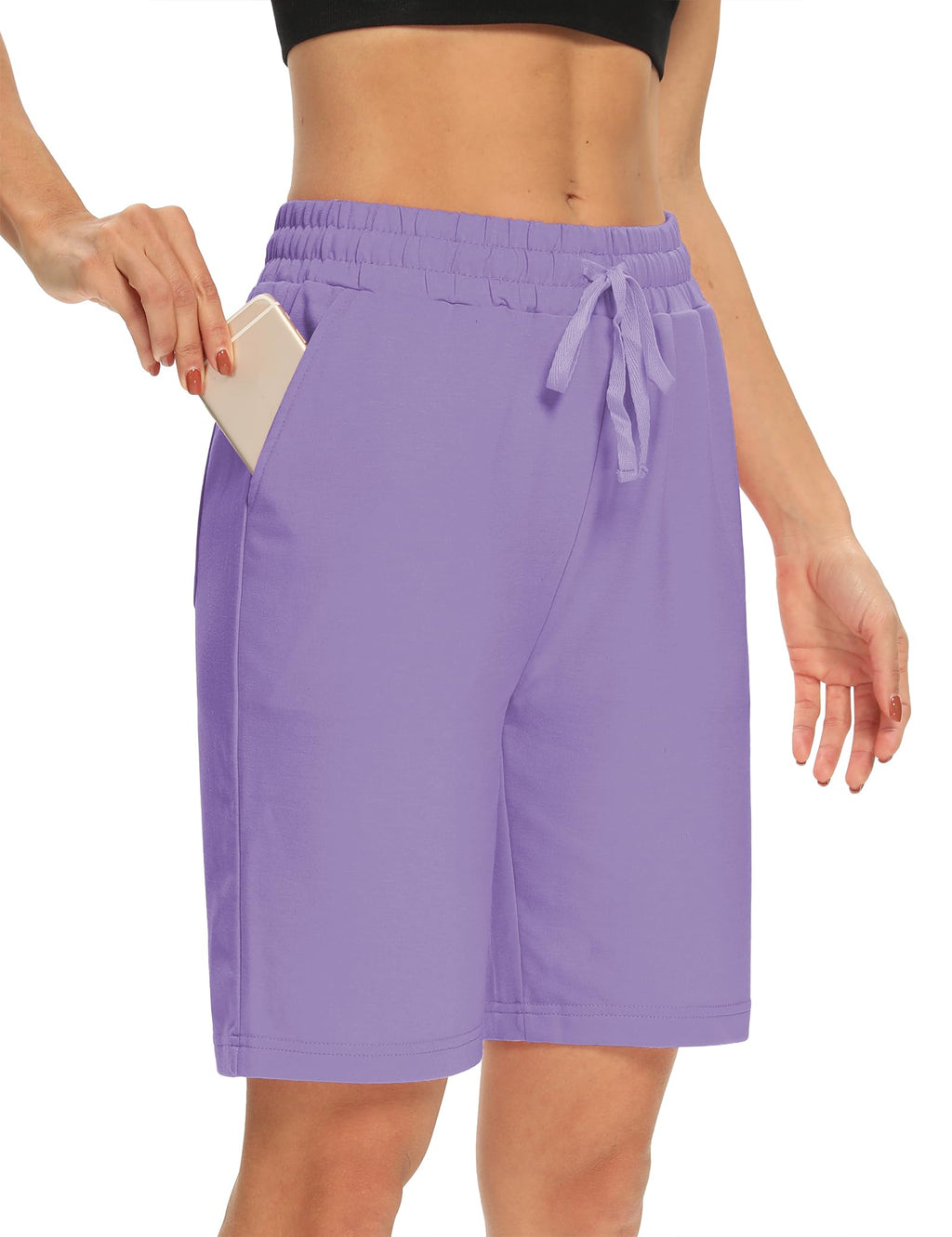DIBAOLONG Womens Yoga Shorts Loose Drawstring Bermuda Shorts with Pockets | Elastic Waist, Comfy Lounge Fit, 3 Pockets