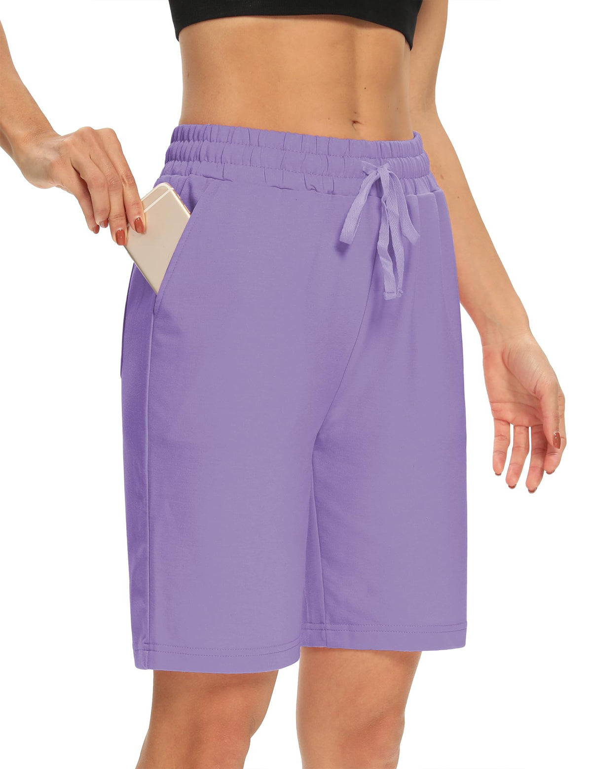 DIBAOLONG Womens Yoga Shorts Loose Drawstring Bermuda Shorts with Pockets | Elastic Waist, Comfy Lounge Fit, 3 Pockets