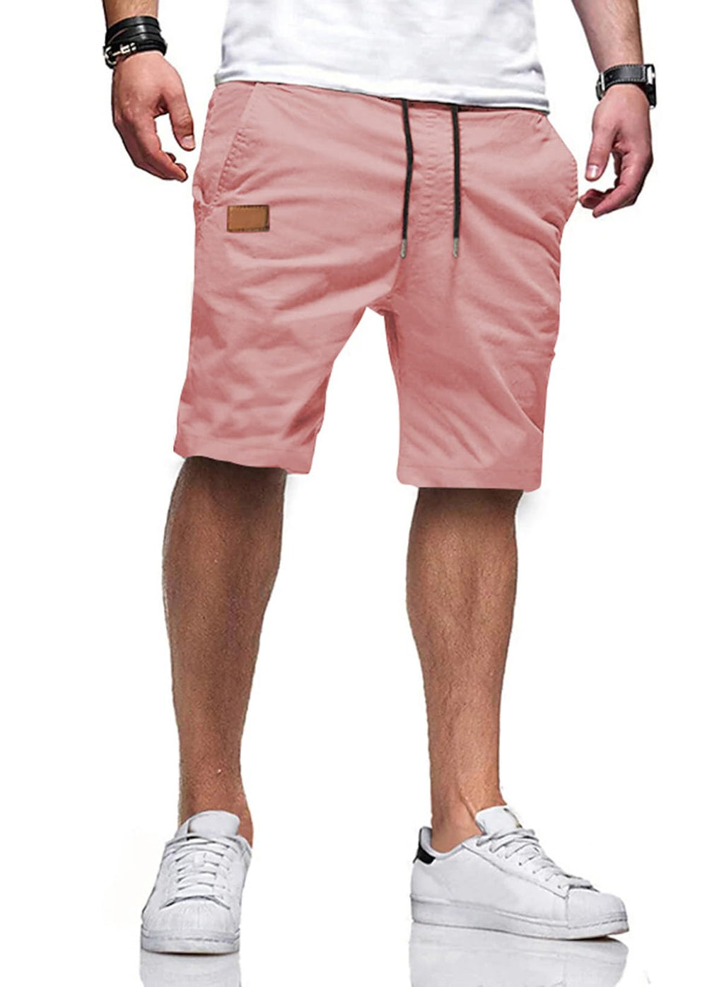 JMIERR Mens Cotton Stretch Shorts Casual Drawstring Twill Chino Shorts | Drawstring Waist, Phone Pockets, Golf, Summer Beach Cruise Outfits, Machine Wash