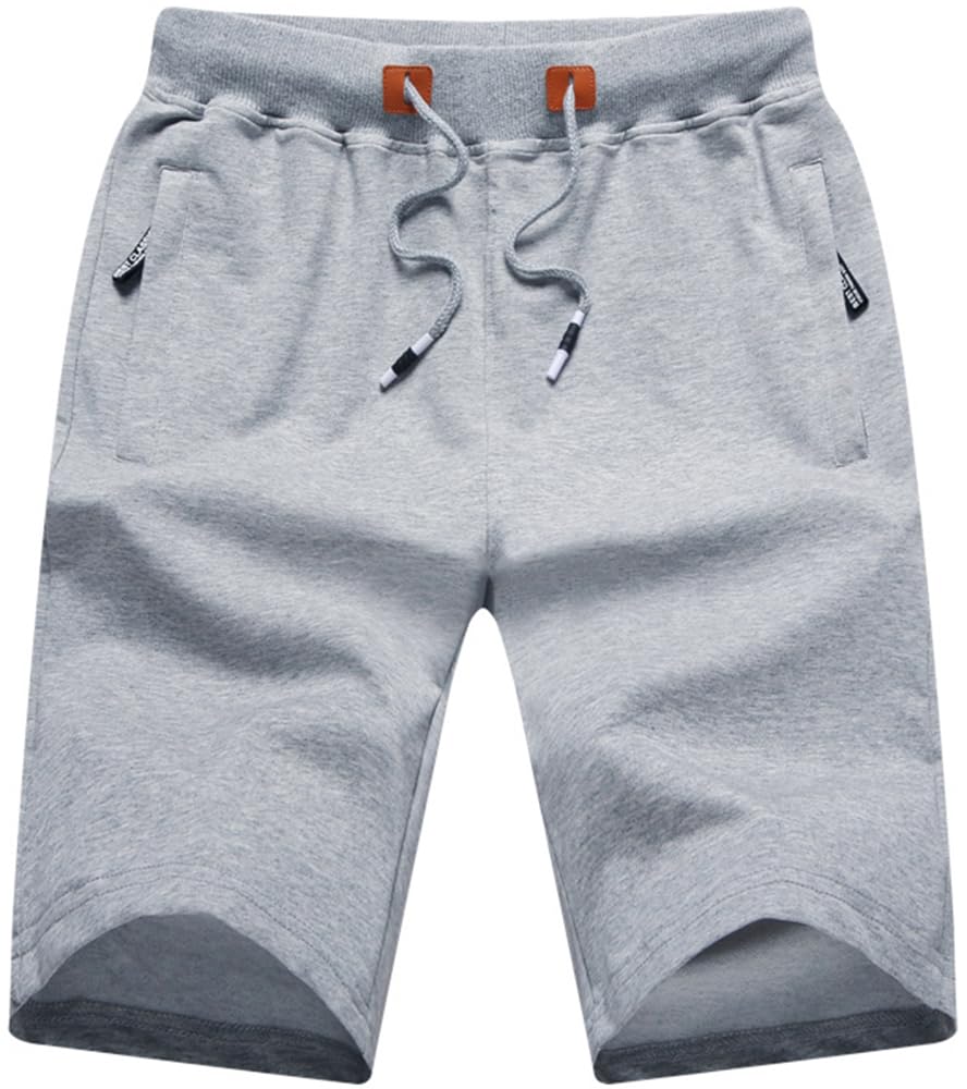 QPNGRP Mens Shorts Casual Drawstring Zipper Pockets Elastic Waist