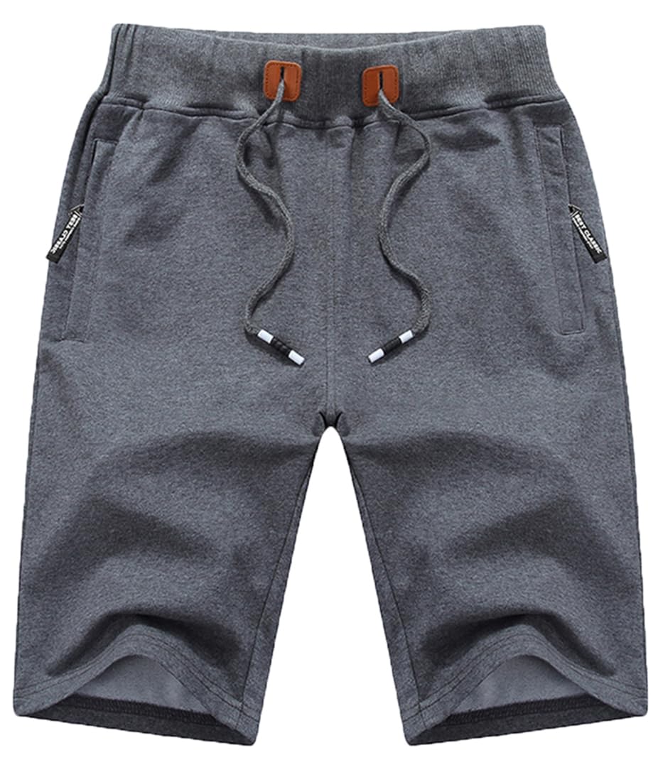 QPNGRP Mens Shorts Casual Drawstring Zipper Pockets Elastic Waist