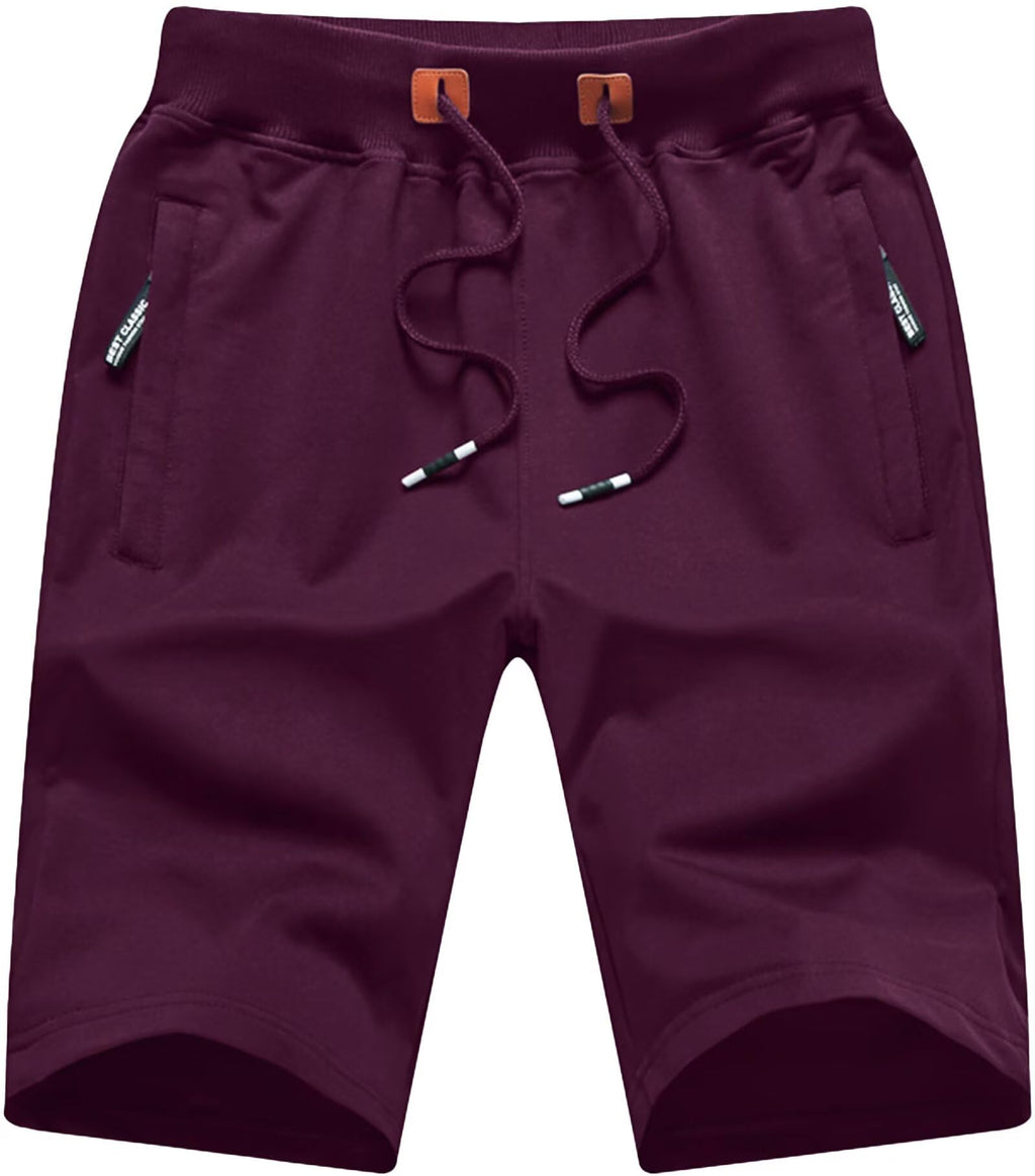 QPNGRP Mens Shorts Casual Drawstring Zipper Pockets Elastic Waist