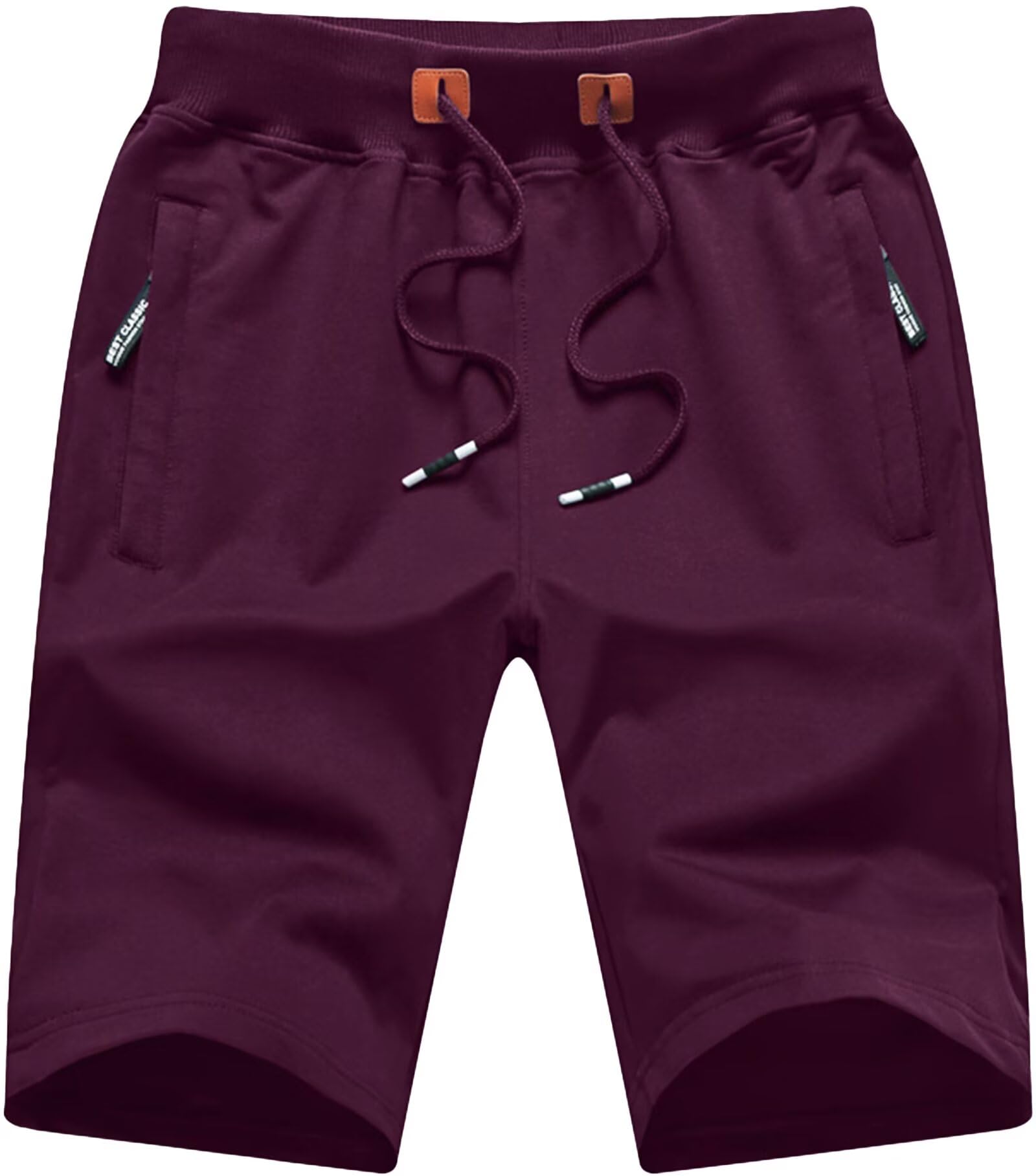 QPNGRP Mens Shorts Casual Drawstring Zipper Pockets Elastic Waist