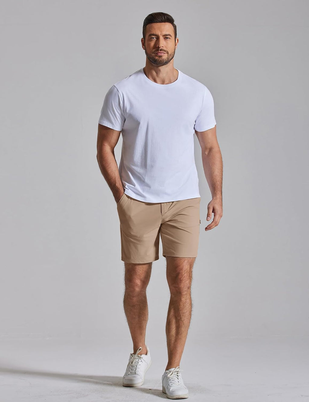 COOFANDY Men's Casual Shorts 7" Stretch Golf Shorts with 4 Pockets Quick Dry Lightweight Shorts Dress for Hiking Work