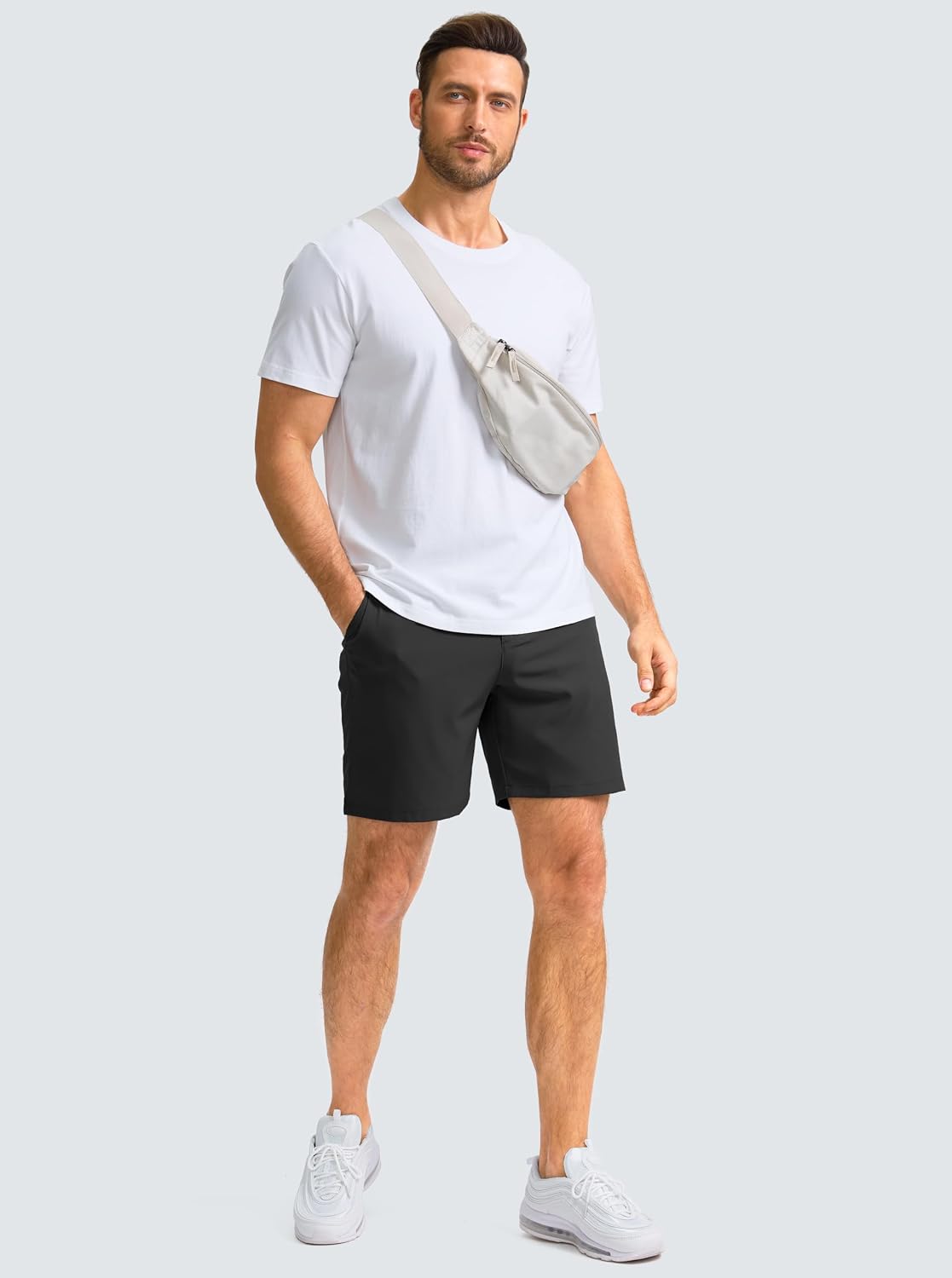 G Gradual Men's Casual Shorts 7" Lightweight Golf Shorts for Men Stretch with 3 Pockets Quick Dry Breathable Work Shorts