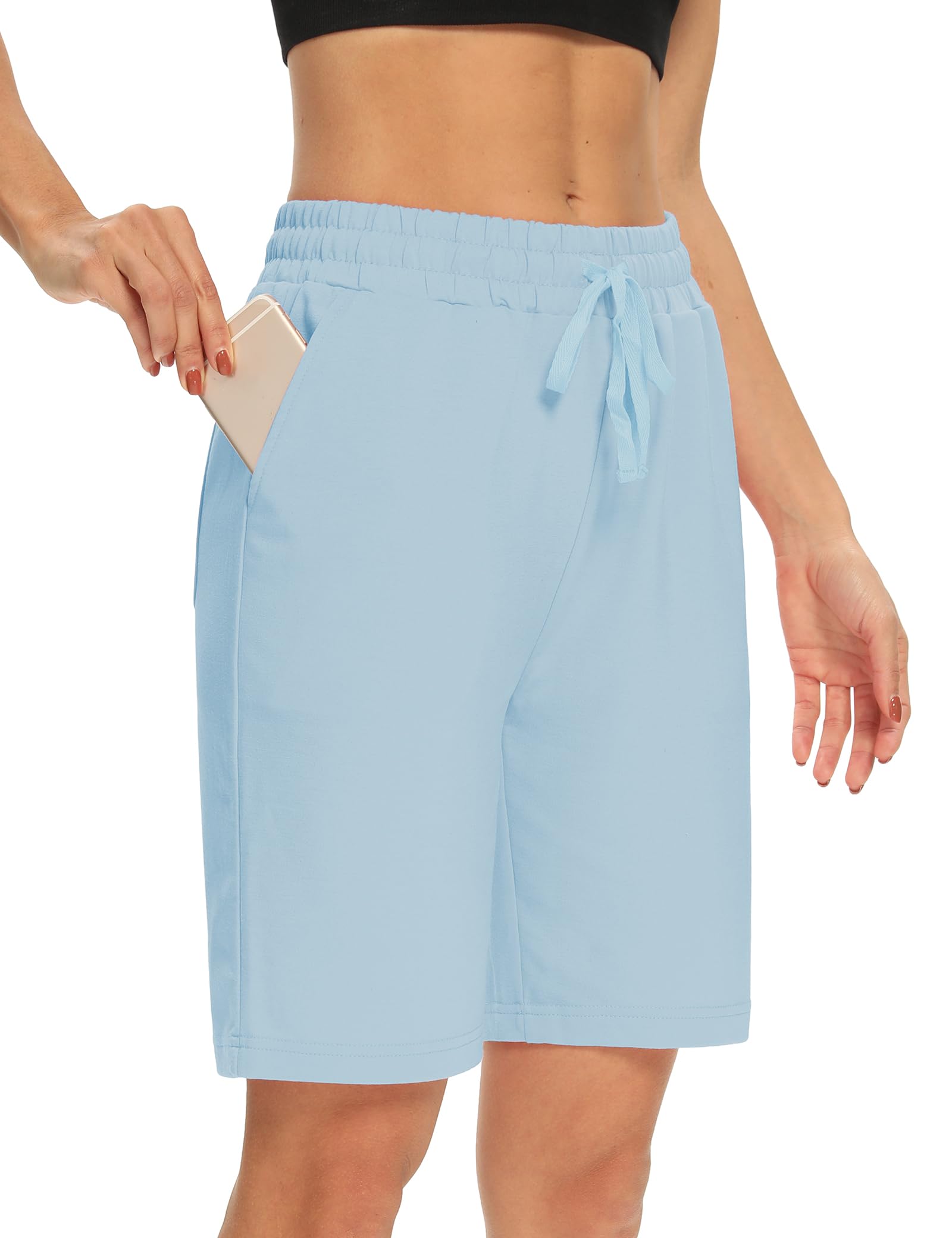DIBAOLONG Womens Yoga Shorts Loose Drawstring Bermuda Shorts with Pockets | Elastic Waist, Comfy Lounge Fit, 3 Pockets