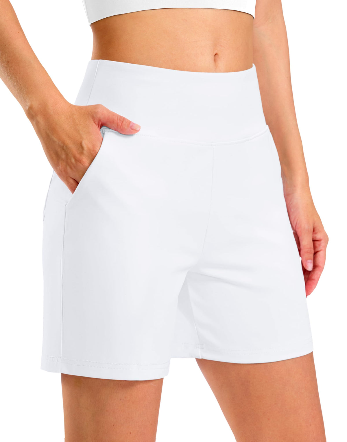 G Gradual Women's Bermuda Long Shorts with Pockets 9"/7"/5" High Waisted Shorts for Women Walking Athletic Workout