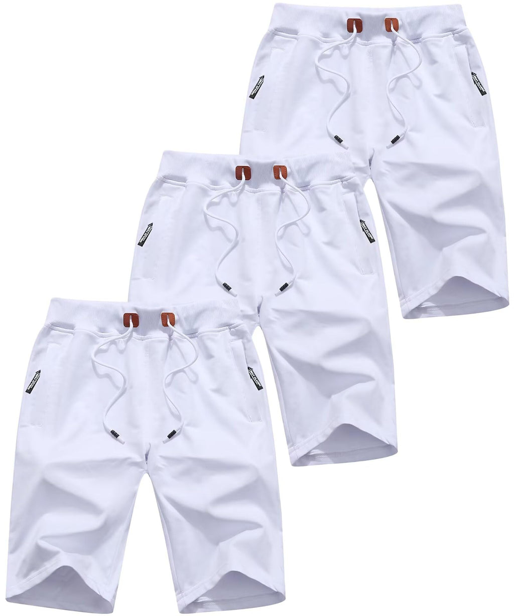QPNGRP Mens Shorts Casual Drawstring Zipper Pockets Elastic Waist