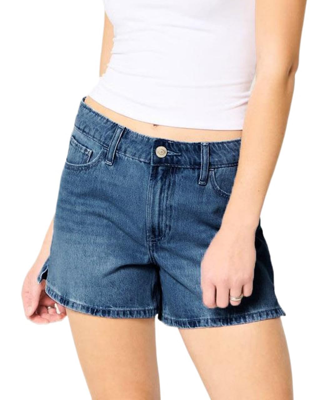 DGRPI Women's Ripped Denim Shorts Mid Rise Summer Hot Raw Hem Casual Jean Shorts