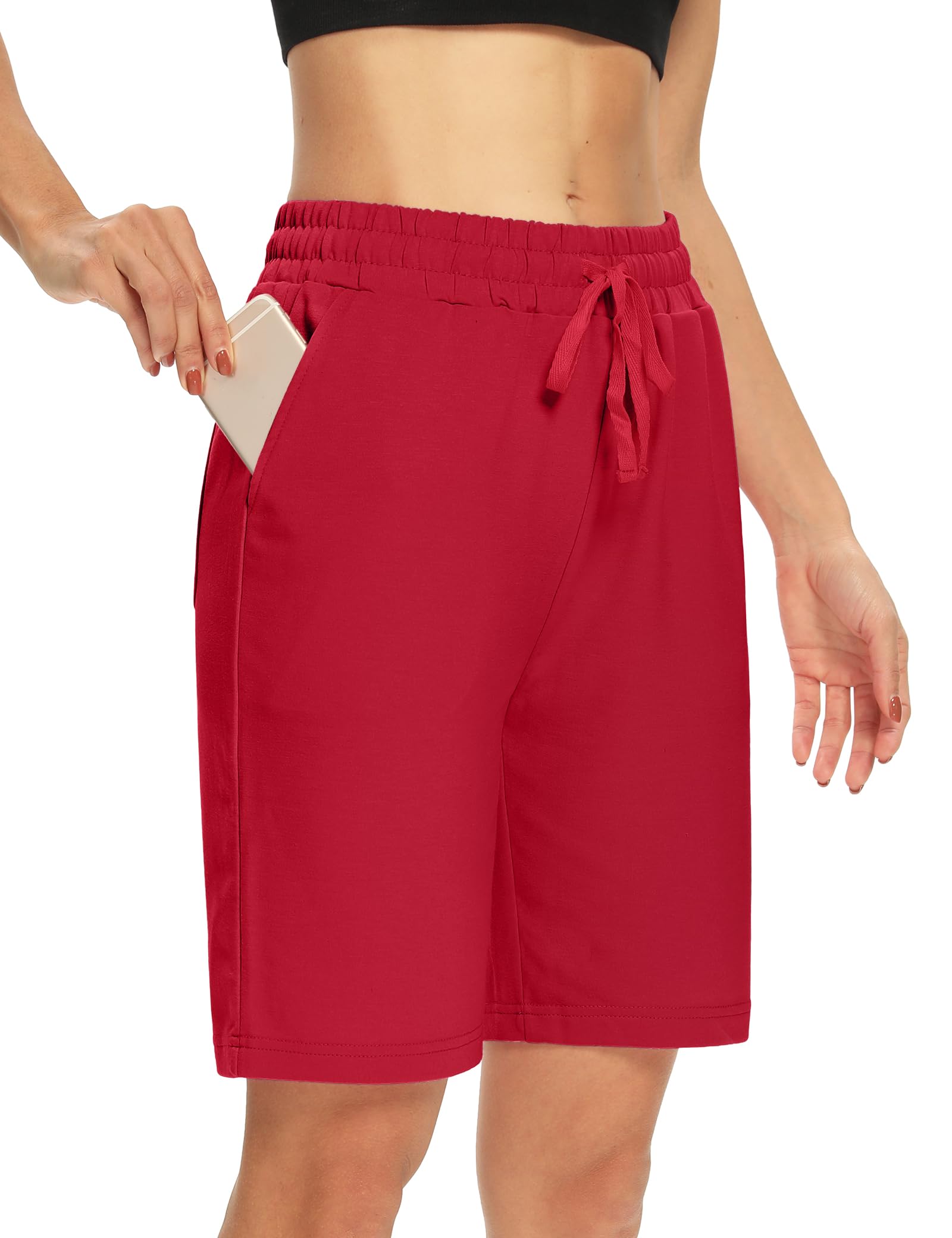 DIBAOLONG Womens Yoga Shorts Loose Drawstring Bermuda Shorts with Pockets | Elastic Waist, Comfy Lounge Fit, 3 Pockets