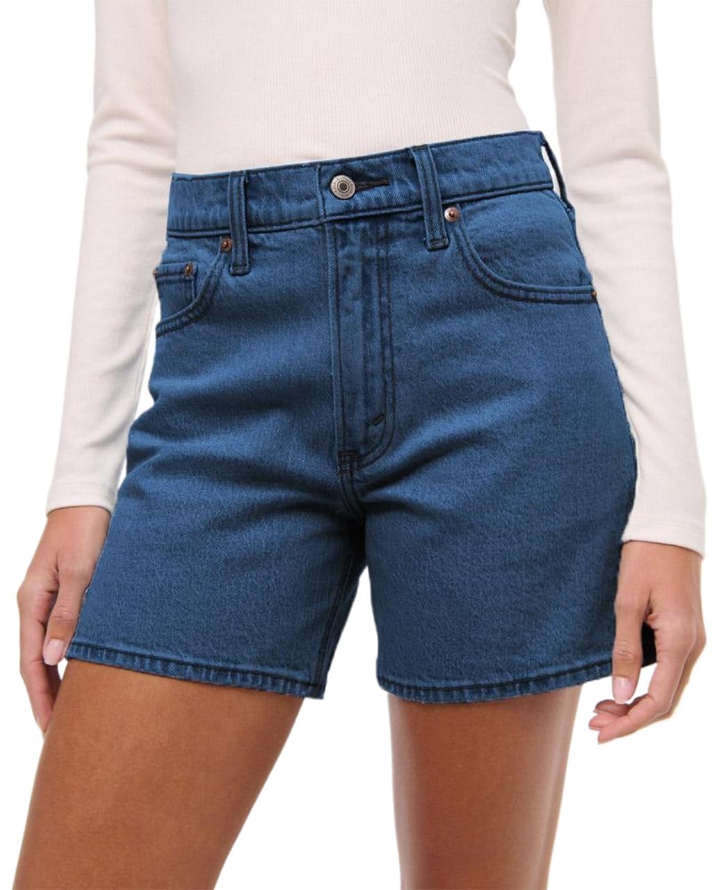DGRPI Women's Ripped Denim Shorts Mid Rise Summer Hot Raw Hem Casual Jean Shorts