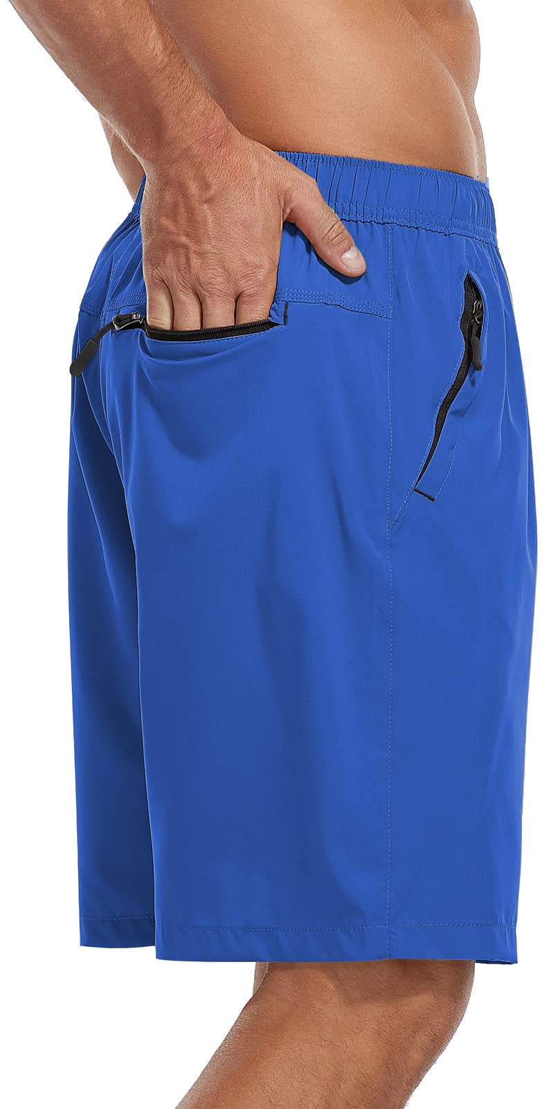 SPOSULEI Men's Athletic Hiking Shorts Water Resistant Quick-Dry Lightweight Outdoor Sweat Shorts with Zipper Pockets