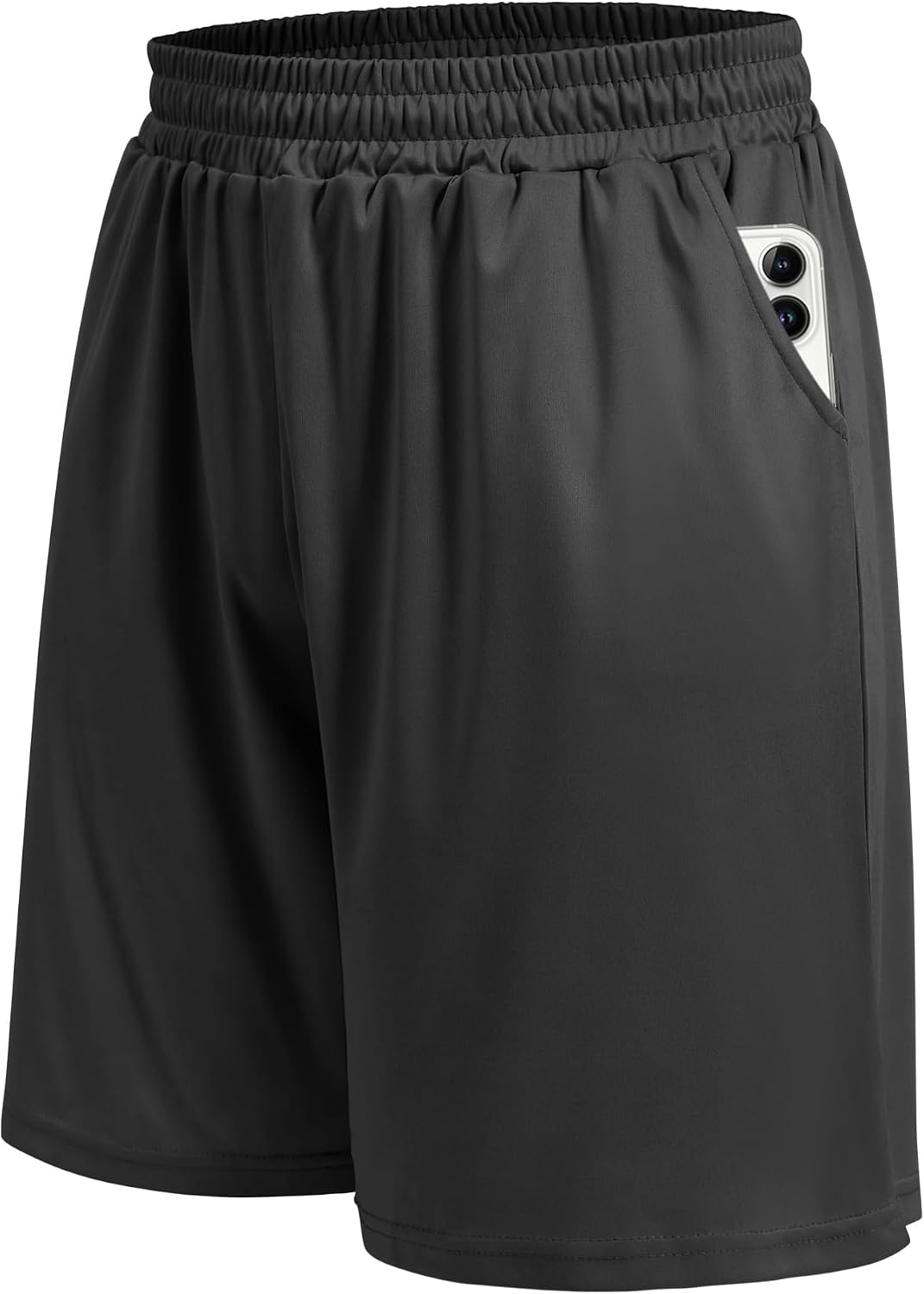 BOOJO 5 Pack Athletic Gym Mens Shorts - Workout Black Quick Dry Basketball Shorts with Pockets for Running Casual Activewear