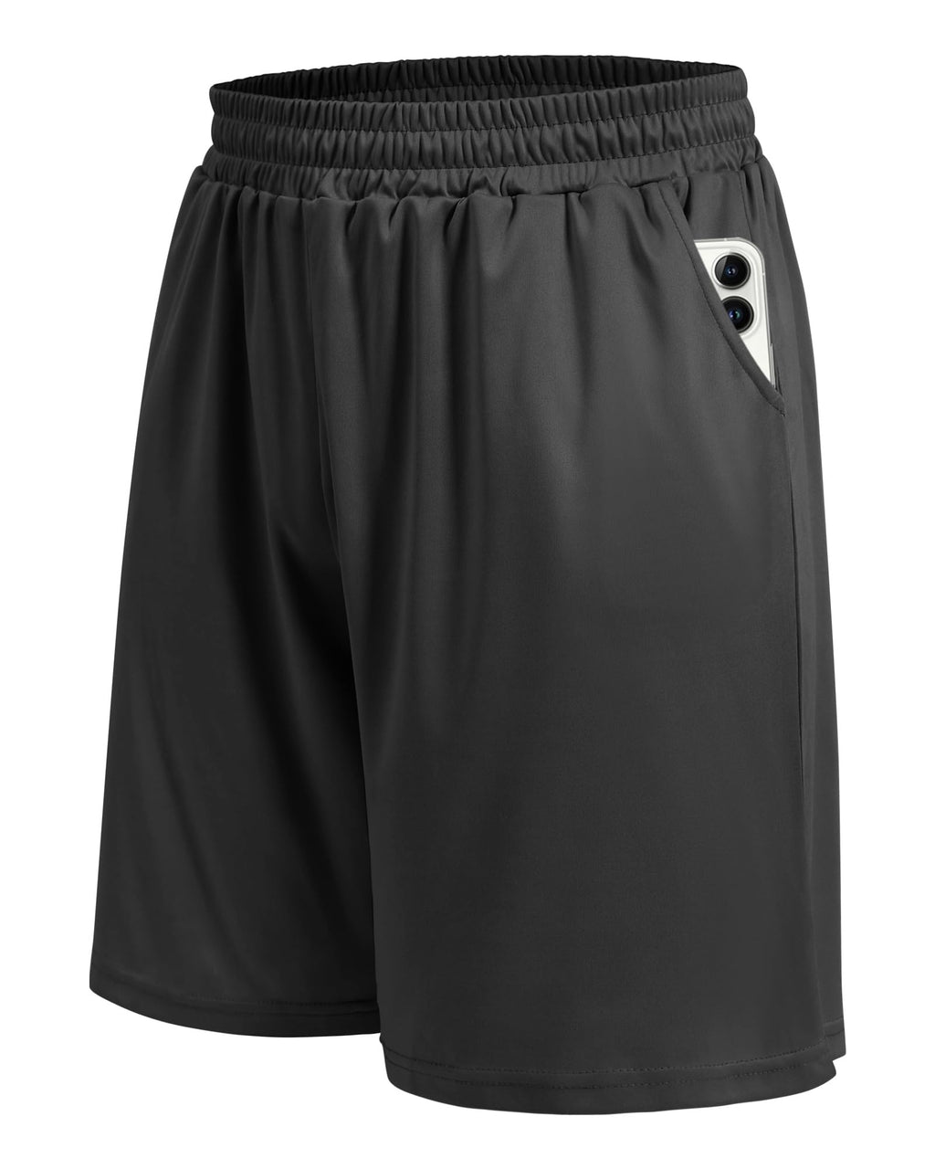 BOOJO 5 Pack Athletic Gym Mens Shorts - Workout Black Quick Dry Basketball Shorts with Pockets for Running Casual Activewear