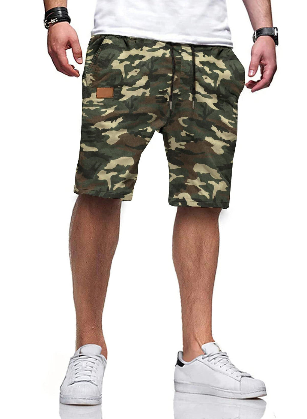 JMIERR Mens Cotton Stretch Shorts Casual Drawstring Twill Chino Shorts | Drawstring Waist, Phone Pockets, Golf, Summer Beach Cruise Outfits, Machine Wash