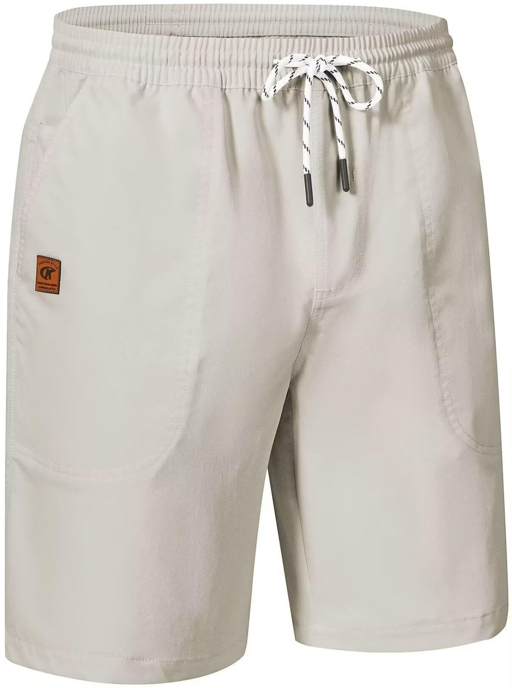 QPNGRP Men's Stretch Waist Casual Shorts with 5 Pockets Include 1 Zipper Pocket