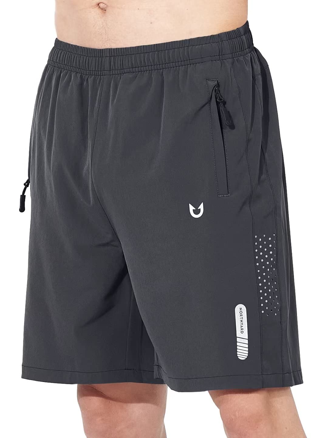 NORTHYARD Men's Athletic Running Shorts Gym Workout 7"/9"/5" Quick Dry Lightweight Sports Basketball Tennis 3 Zipper Pockets