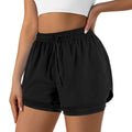 Yevrimow Women's 2 in 1 Running Shorts for Gym Yoga Workout Athletic Shorts High-Waisted Shorts with Liner Pockets