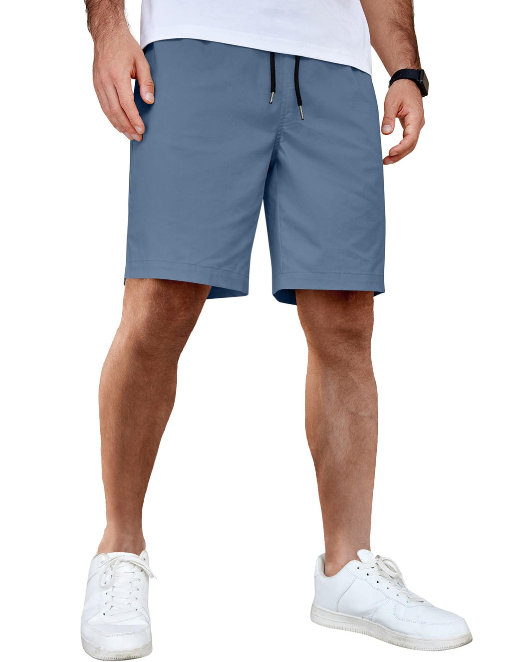 COOFANDY Men's Casual Shorts Cotton Elastic Waist Drawstring Shorts Lightweight Summer Beach Shorts