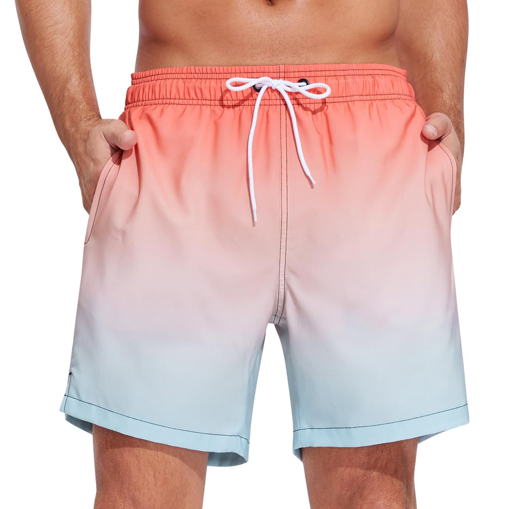 SILKWORLD Men's Swim Trunks Quick Dry Beach Shorts with Pockets | mesh lining, dry fast, adjustable waist, side pockets, comfort,well made,swimming,beach shorts, water sports,vacation trips
